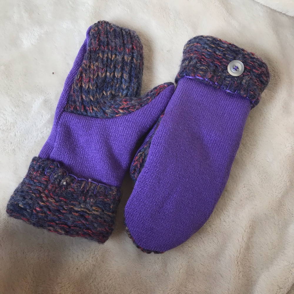 HANDMADE sweater/fleece mittens!
